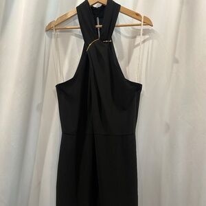 NWT Halston Heritage - Crossneck Dress with Gold Detail